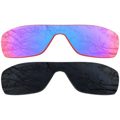 2 Pair Polarized Lens Replacement for Oakley Dart Black&Grapefruit IR