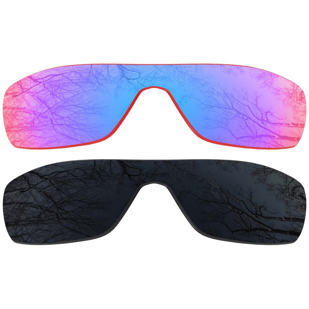 2 Pair Polarized Lens Replacement for Oakley Dart Black&Grapefruit IR