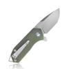 KUBEY Campe KU203 Folding Pocket Knife Compact Everyday Carry with 2.4" Tanto Balde and G10 Handle with Flipper Open for Camping Hunting and Outdoor (OD Green) view 2