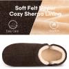 LongBay Men's Slippers Warm Bedroom Memory Foam House Shoes Slip-On for Indoor Outdoor Winter (Coffee, 9-10) view 4