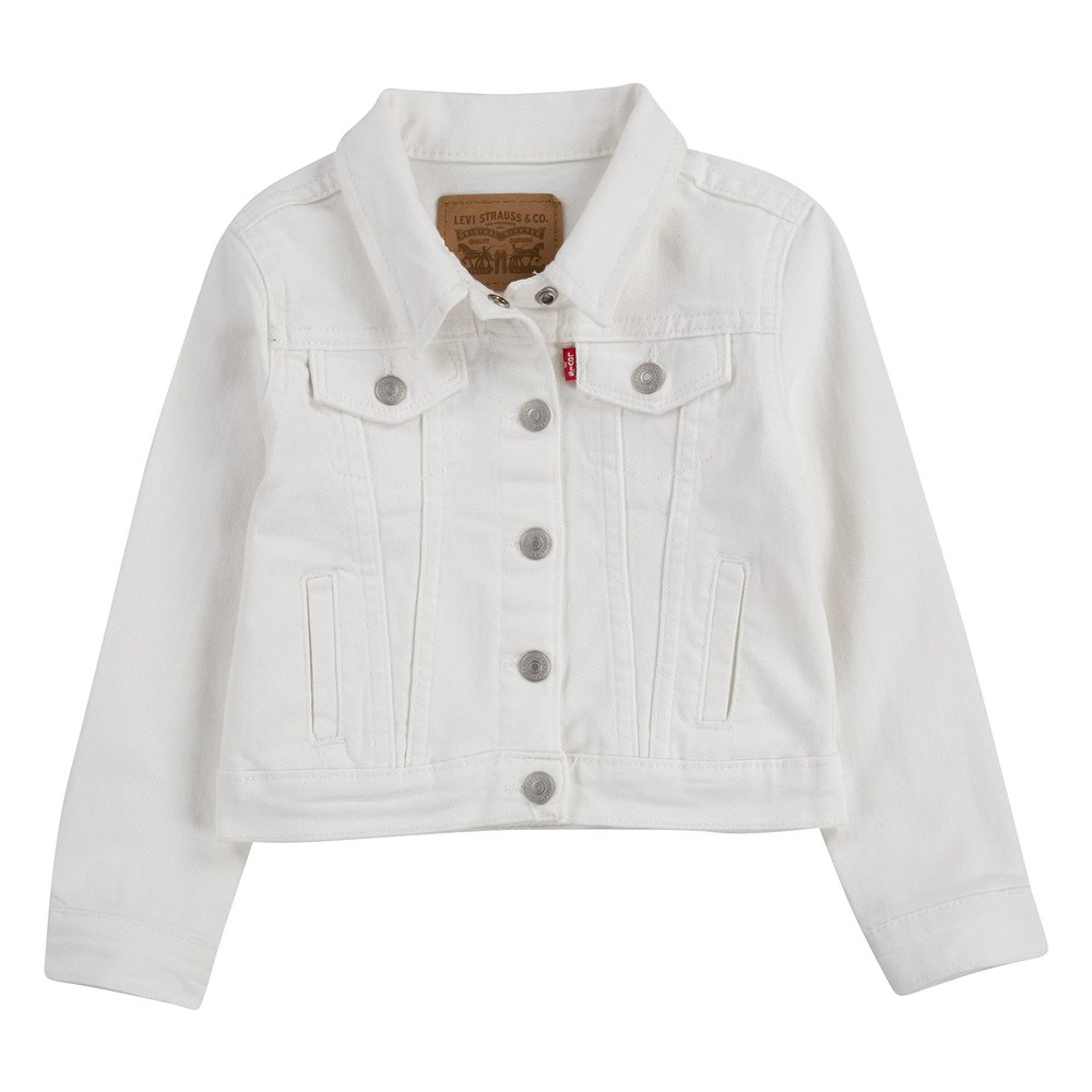 Levi's Girl's Denim Trucker Jacket, White, XL
