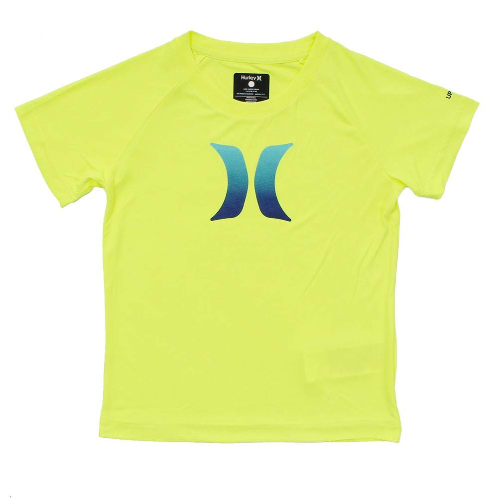 Hurley Little Boy's Rash Guard Shirt Swimwear, Volt Icon, 4