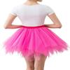 ChicWind Womens Rose Red Plus Size Puffy Tutu Layered Tulle Petticoat Skirt view 2