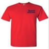 Keith Scott Body Shop TV Both Side Print Adult T-Shirt Tee (Small, Red w/Navy Blue) view 1