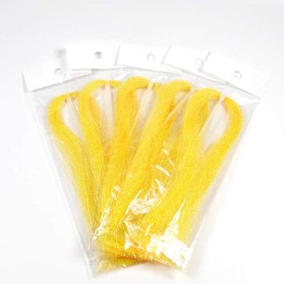 Jammas 5 Packs Holographic Tinsel Fly Fishing Tying Crystal Flash String Jig Hook Lure Making Fishing Material Pink - (Color: Yellow 5 Packs)