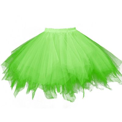 ChicWind Womens Green Plus Size Puffy Tutu Layered Tulle Petticoat Skirt