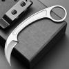 Ccanku C1102 Fixed Blade Knife, D2 Blade Stainless Steel Handle Claw Knife with K Sheath for Outdoor EDC Hunting Survival (Silver) view 2