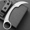 Ccanku C1102 Fixed Blade Knife, D2 Blade Stainless Steel Handle Claw Knife with K Sheath for Outdoor EDC Hunting Survival (Silver) view 3