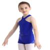 inlzdz Kids Girls 2PCS Tankini Sleeveless Racer Back Top with Booty Shorts Gymnastic Leotard Dancewear Sports Outfit Blue 6 view 2