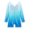 BAOHULU Gymnastics Leotards for Toddler Girls Long Sleeve Sparkle Stripes Tank Biketards Dance Unitards B173_GradientBlue_150 view 1