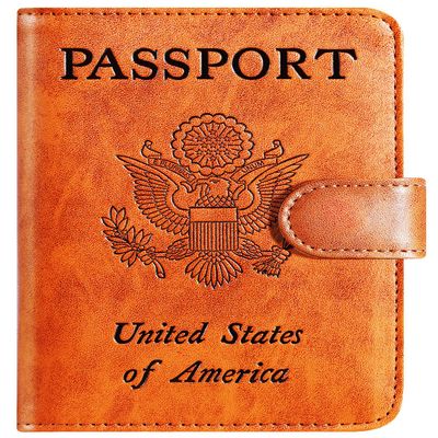 Passport Holder Cover Wallet RFID Blocking Leather Card Case Travel Accessories for Women Men (Claybank)