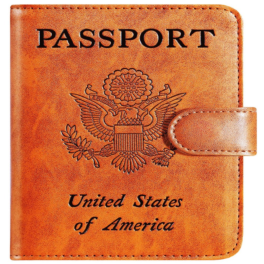 Passport Holder Cover Wallet RFID Blocking Leather Card Case Travel Accessories for Women Men (Claybank)
