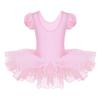 Agoky Children Girls Rhinestones Ballet Dance Tutu Dress Ballerina Leotard Fairy Princess Dress up Costumes Pink 4-5 view 2