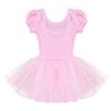 Agoky Children Girls Rhinestones Ballet Dance Tutu Dress Ballerina Leotard Fairy Princess Dress up Costumes Pink 4-5 view 3