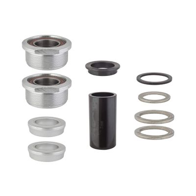 Black Ops 19mm Euro MX Bottom Bracket w/Bearings, Silver