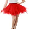 ChicWind Womens Red Plus Size Puffy Tutu Layered Tulle Petticoat Skirt view 1