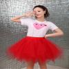 ChicWind Womens Red Plus Size Puffy Tutu Layered Tulle Petticoat Skirt view 2