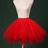 ChicWind Womens Red Plus Size Puffy Tutu Layered Tulle Petticoat Skirt view 3