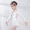 116241004 Kids Ballet Lace leotards Cute Dance Leotards (L 140CM, White) view 3