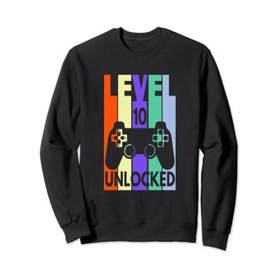 10th Birthday Gift Funny T-shirt Level 10 Unlocked