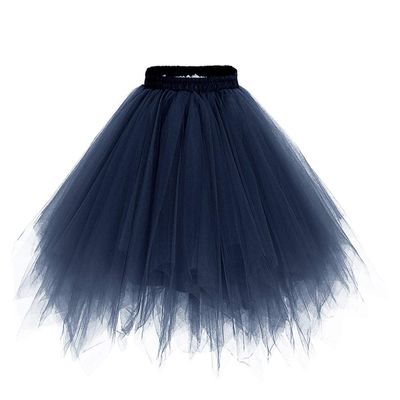 ChicWind Womens Navy Puffy Tutu Layered Tulle Petticoat Skirt