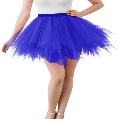 ChicWind Womens Royal Blue Puffy Tutu Layered Tulle Petticoat Skirt