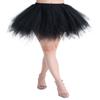 ChicWind Womens Black Puffy Tutu Layered Tulle Petticoat Skirt view 1