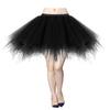 ChicWind Womens Black Puffy Tutu Layered Tulle Petticoat Skirt view 4