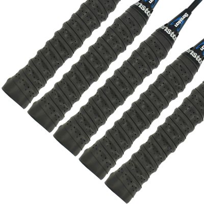 Senston New Rackets Grip Anti Slip Perforated Super Absorbent Tennis Overgrip Badminton Overgrip Pickleball Overgrip 5 Pack Black