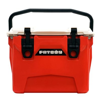 Fatboy 10QT Rotomolded Cooler Chest Ice Box Hard Lunch Box (Red White)
