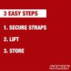 HARKEN Hoister Lightweight Kayaks Overhead Garage Storage Hoist System for Small Kayaks, Boards, Skulls, Light Storage (45lb Capacity, 16ft Ceiling), Model 7808.16 view 3