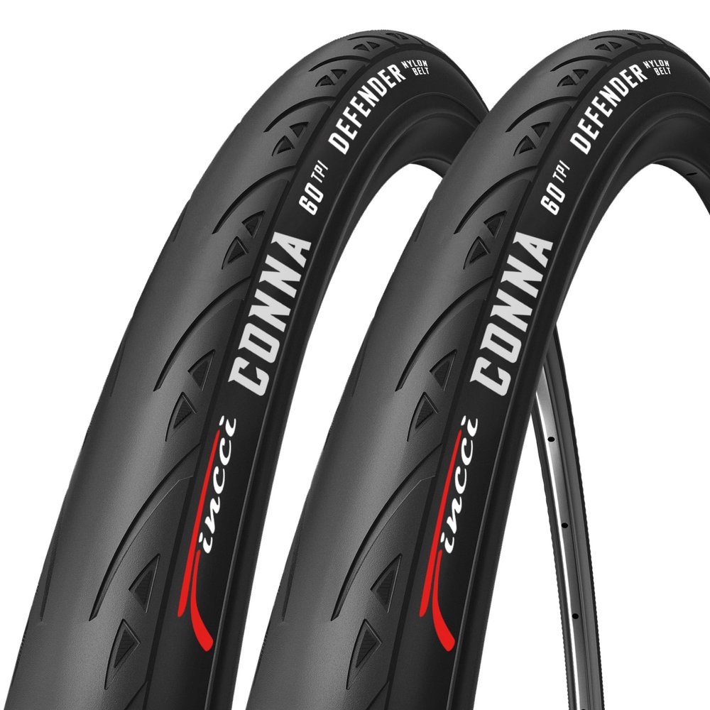 Fincci Conna Pair 700x23c Tires Road Bike 23-622 Foldable Bike Tire 60TPI with 1mm Antipuncture Protection for Cycling Racing Touring - Pack of 2 Bicycle Tires 700 x 23c