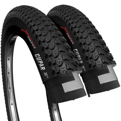 Fincci Bike Tires 26 x 2.125 - Pair 57-559, 26 inch Mountain Bike Tires - Black Foldable Kevlar Knobby 26 inch Bike Tires for Dirt,Trail,Enduro, Off Road Bicycles, 26" MTB All Terrain Bike Tyres