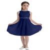 Alvivi Kids Sequins Lace Bodice Junior Bridesmaid Flower Girl Dress Wedding Pageant Party Ball Gowns with Rhinestone Sash Navy Blue 10 view 3