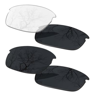 2 Pair Lens Replacement for Oakley Bottlecap Black&Photochromic Clear