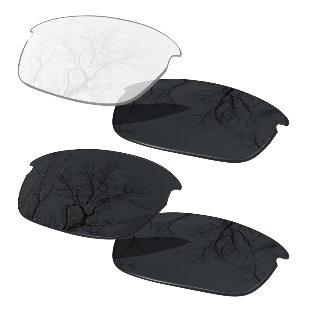 2 Pair Lens Replacement for Oakley Bottlecap Black&Photochromic Clear