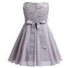 Alvivi Kids Sequins Lace Bodice Junior Bridesmaid Flower Girl Dress Wedding Pageant Party Ball Gowns with Rhinestone Sash Gray 10 view 2