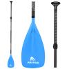 Abahub 1 x 3 Section Carbon Fiber SUP Paddle, Adjustable 67''-86'' Stand Up Paddle Lightweight Carbon Shaft, Blue Plastic Blade + Paddle Bag view 1