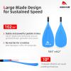 Abahub 1 x 3 Section Carbon Fiber SUP Paddle, Adjustable 67''-86'' Stand Up Paddle Lightweight Carbon Shaft, Blue Plastic Blade + Paddle Bag view 2