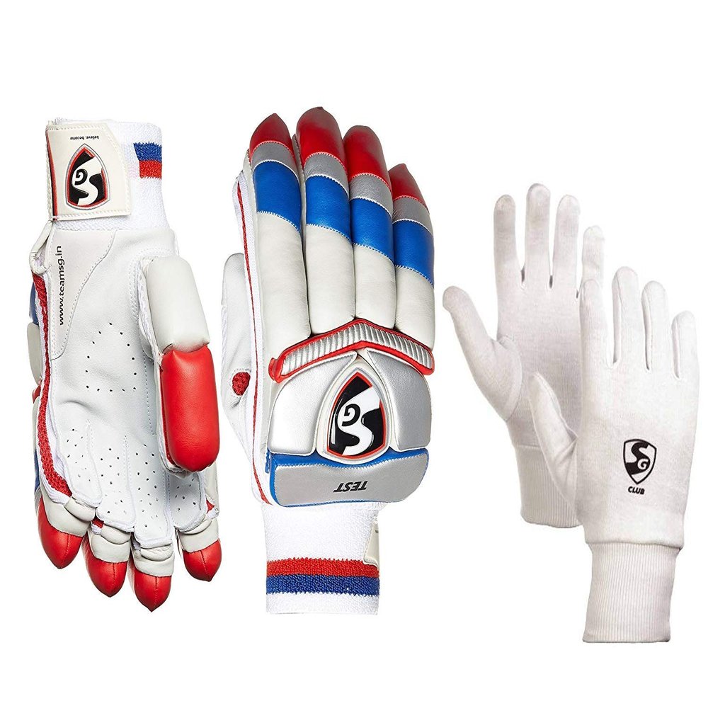 SG Test Club Batting Gloves Combo (Test Right Hand Batting Gloves + Club Inner Gloves) - Men