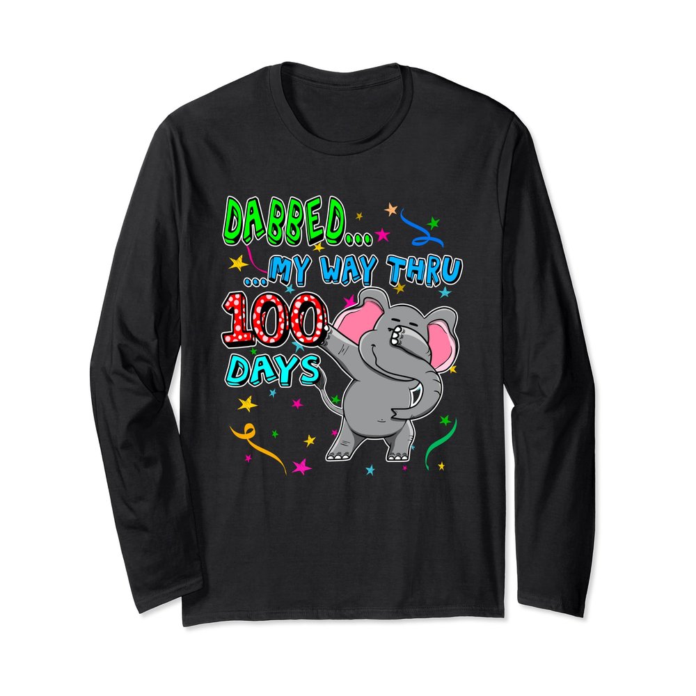 Dabbing Elephant Funny 100 Days Of School Shirt Teacher Gift