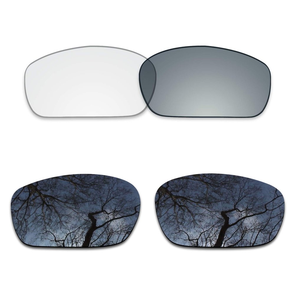 ToughAsNails 2 Pair Lens Replacement for Oakley Jawbone Black&Photochromic Clear