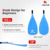 Abahub SUP Paddles - 3 Piece Adjustable Stand up Paddle - Lightweight Oar for Paddleboard, Adjustable Aluminum Alloy PU Coated Shaft 68" - 84", Blue Plastic Nylon Blade view 2