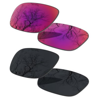 2 Pair Polarized Lens Replacement for Oakley Holbrook Black&Midnight Sun