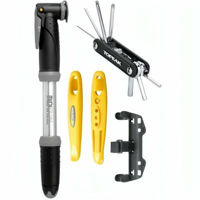 Topeak Essentials Cycling Accessory Kit, Includes Pump/Multi-Tool/Tyre Levers