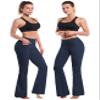 BUBBLELIME 29"/31"/33"/35" 4 Styles Women's High Waist Bootcut Yoga Pants - Out Pockets_DARKNAVY XS-29 Inseam view 3