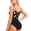 ACSUSS Women's V-Neck Ballet Dance Leotard Criss Cross Back Strappy Camisole Bodysuit Black X-Large view 1