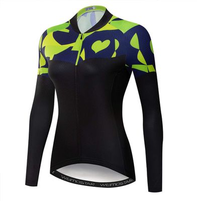 Cycling Long Sleeve Jersey Women's Mountain Bike Jersey Shirts Road Bicycle Clothing MTB Tops Cycling Black Size M