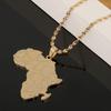 Africa Map Flag Pendant Chain African Maps Jewelry With Country Flags (Gold 9) view 2