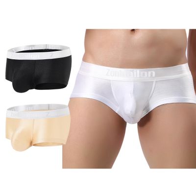 ZONBAILON Mens Ultra Flex Stretch Short Leg Boxer Briefs Sexy Bulge Pouch Underwear for Mens Assort (Pack of 3), Size 3XL